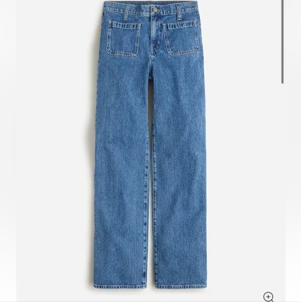 J. Crew Straight-Leg Jeans in Medium Blue Denim